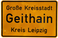 Grosse Kreisstadt Geithain Ortsschild Foto Andreas Raetsch 2019